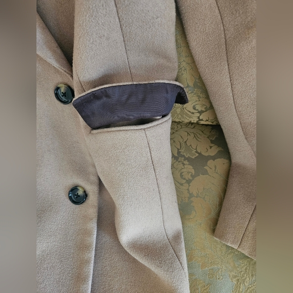 Mango Beige Double-Breasted 51% Wool Coat - Picture 7 of 16
